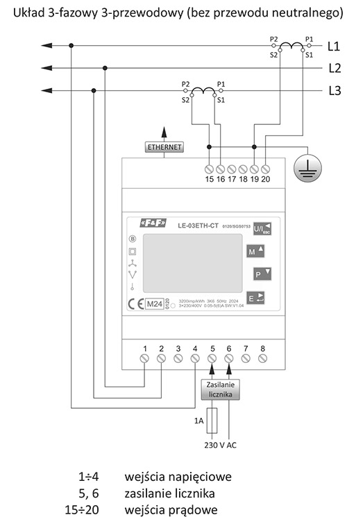 LE-03ETH-CT  schemat podłączenia